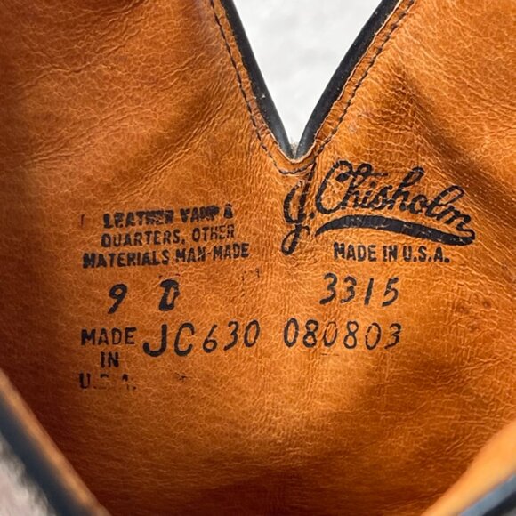 J Chisholm Men's Western Boots Leather US 9 D Gray Brown Cowboy Boots - Picture 13 of 14